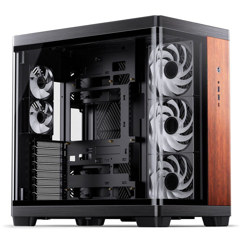 Jonsbo TK-4 Wood kabinett midtårn ATX herdet glass svart forfra