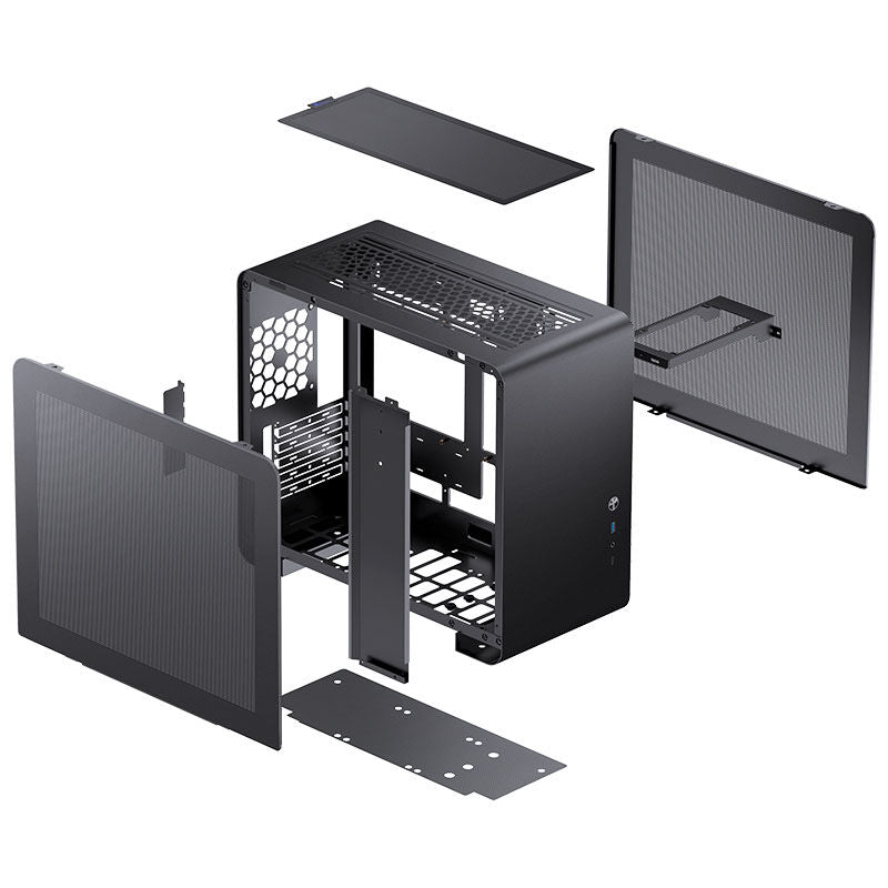 Jonsbo U4 Mini Mesh Micro-ATX kabinett svart åpen sidepanel
