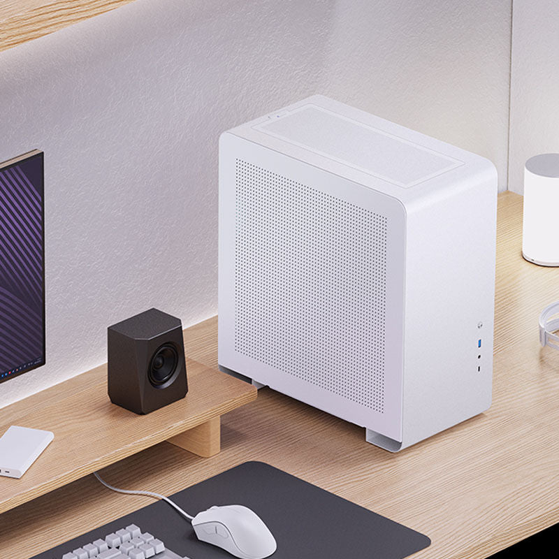 Jonsbo U4 Pro Mesh kabinett midtårn ATX hvit komplett produktbilde
