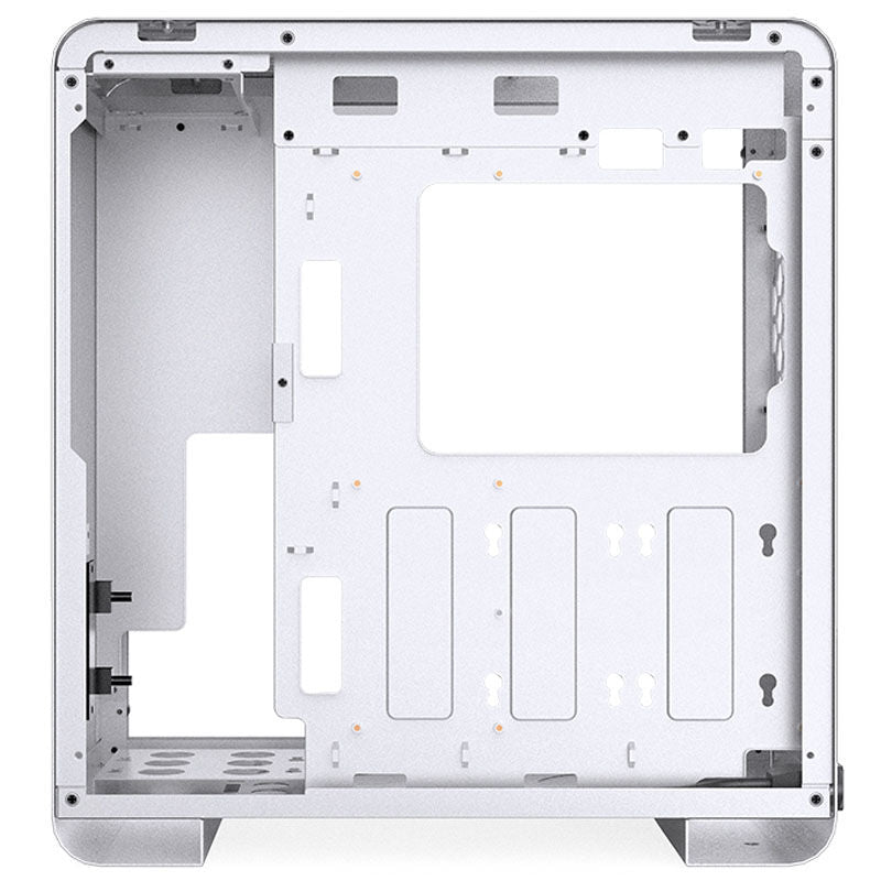 Jonsbo U4 Pro Mesh kabinett midtårn ATX hvit nærbilde frontpanel