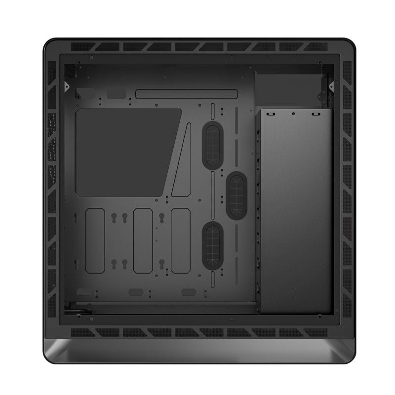 Jonsbo UMX6S E-ATX kabinett midtårn herdet glass svart montert