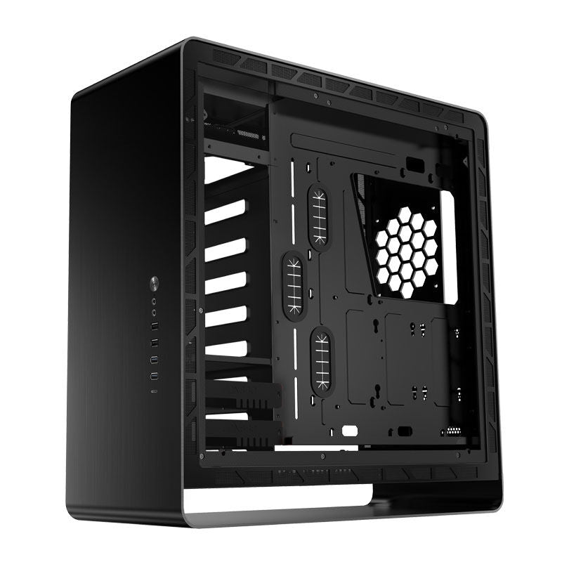 Jonsbo UMX6S E-ATX kabinett midtårn herdet glass svart sidepanel