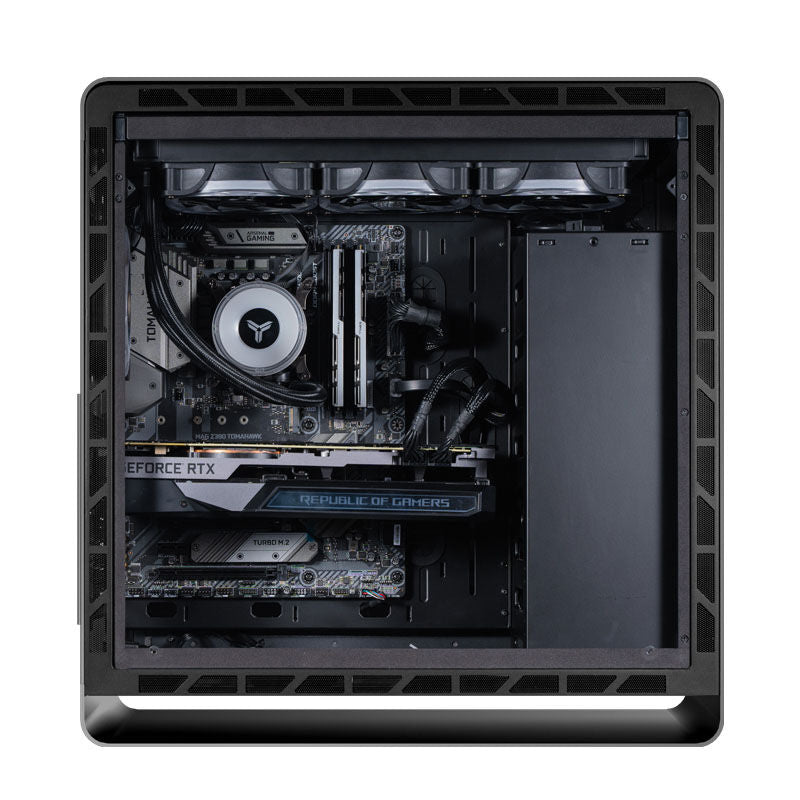 Jonsbo UMX6S E-ATX kabinett midtårn herdet glass svart innside