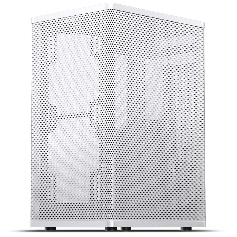 Detalj av Jonsbo VR3 Mini-ITX kabinett PCIe 4.0 hvit ventilasjon
