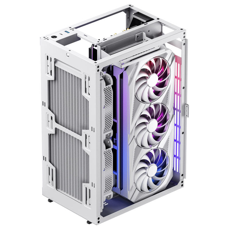 USB-porter på Jonsbo VR3 Mini-ITX kabinett PCIe 4.0 hvit