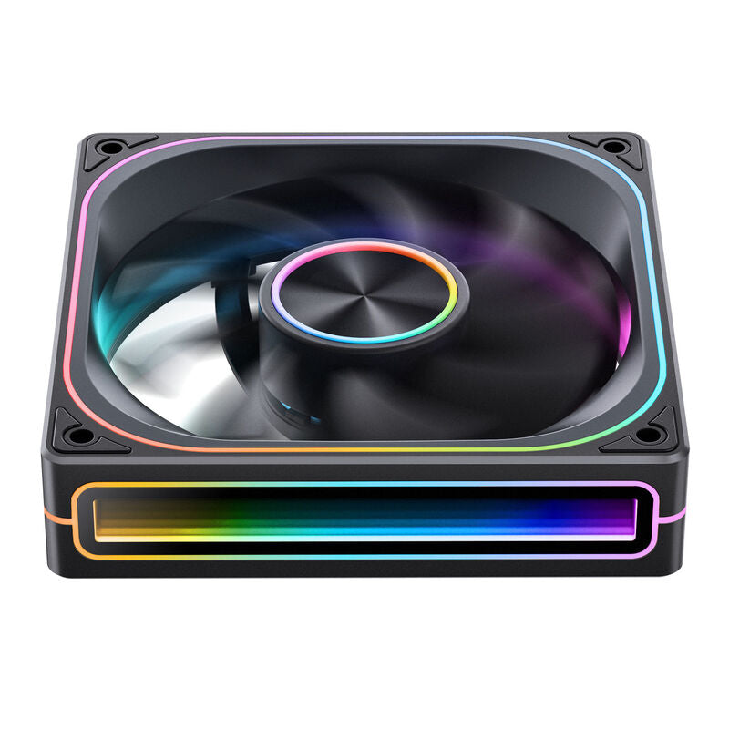 Jonsbo ZA-120 vifte 120 mm PWM ARGB svart nærbilde av RGB-belysning