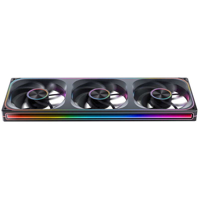 Jonsbo ZA-420BR PWM vifte 3x 140 mm reverse ARGB svart nærbilde av ARGB-belysning
