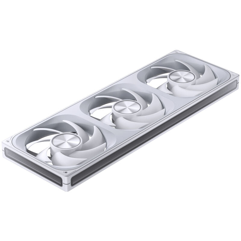 Jonsbo ZA-420W PWM vifte 3x 140 mm ARGB hvit montert i PC-kabinett