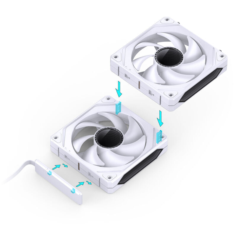 Jonsbo ZL-120W PWM ARGB vifte 3-pack 120 mm hvit vibrasjonsdemping