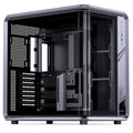 Jonsplus BO400CG kabinett midtårn ATX herdet glass grå forfra