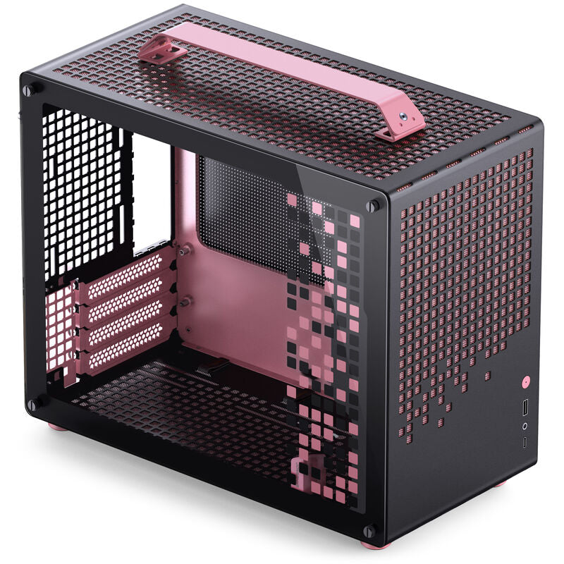 Jonsplus Z20 Micro-ATX kabinett svart rosa bakside