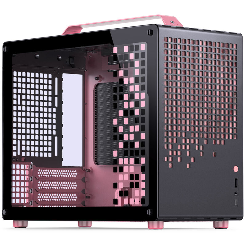 Jonsplus Z20 Micro-ATX kabinett svart rosa forfra