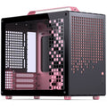 Jonsplus Z20 Micro-ATX kabinett svart rosa forfra