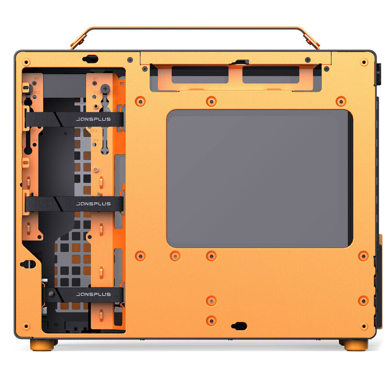 Sidepanel med vindu på Jonsplus Z20 Micro-ATX kabinett svart/orange