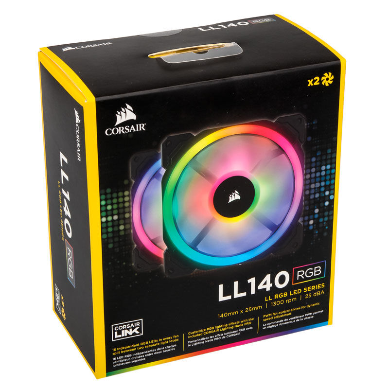 Kabeltilkobling på Corsair LL140 RGB PWM vifte 140 mm 2-pakning