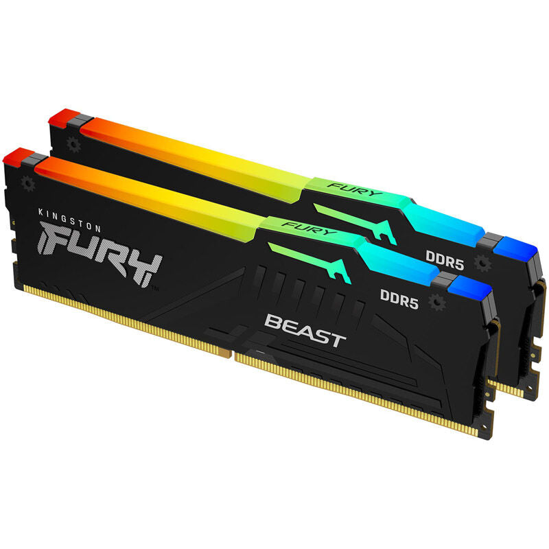 Kingston Fury Beast RGB DDR5-5600 CL40 RAM 16 GB svart forfra