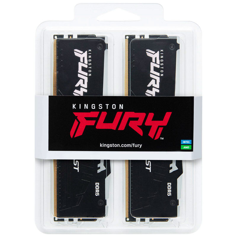 Kingston Fury Beast RGB EX DDR5-5600 CL36 RAM 32 GB EXPO svart nærbilde av RGB-lys