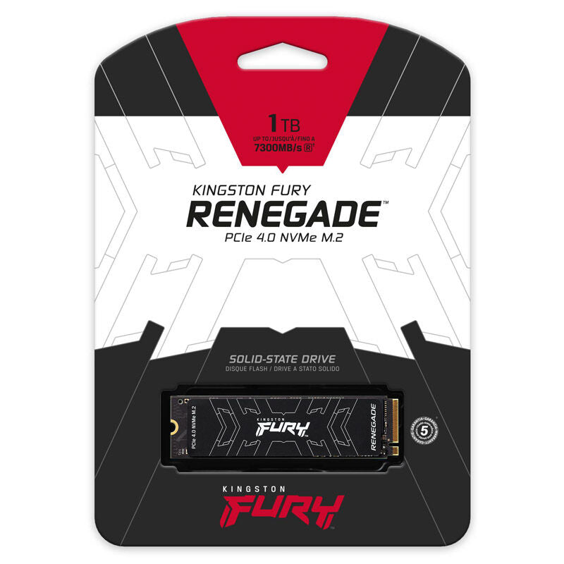 Nærbilde av Kingston Fury Renegade NVMe SSD 1 TB PCIe 4.0 M.2 2280