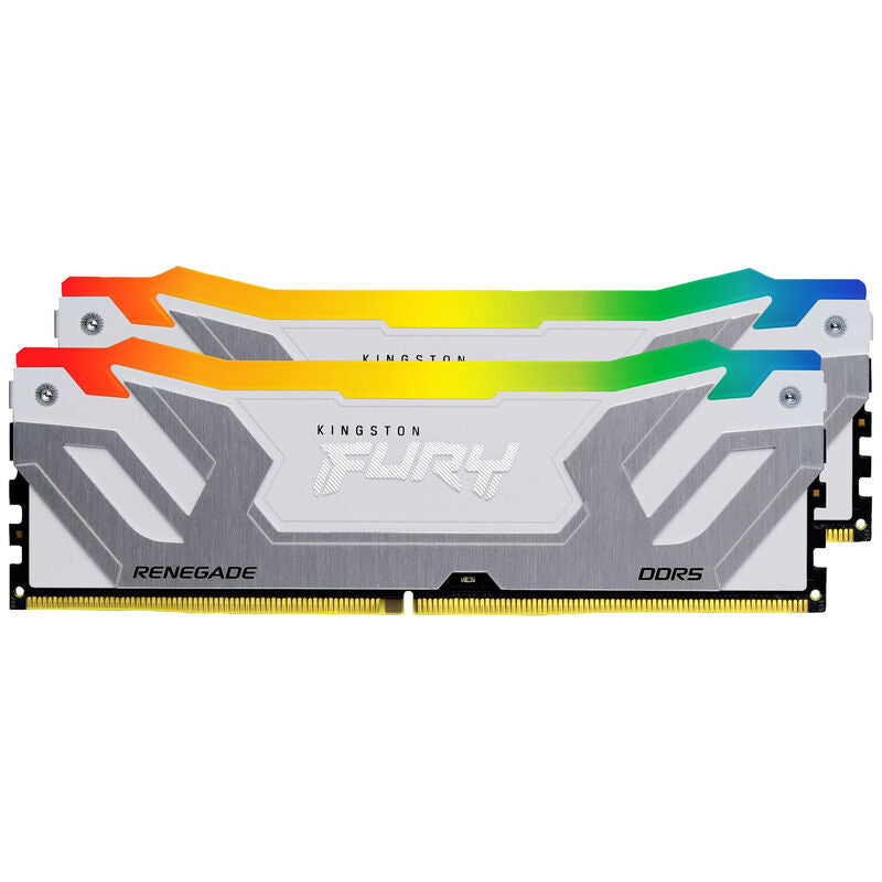 Kingston Fury Renegade RGB DDR5-8400 CL40 CUDIMM RAM 48 GB nærbilde av RGB-belysning