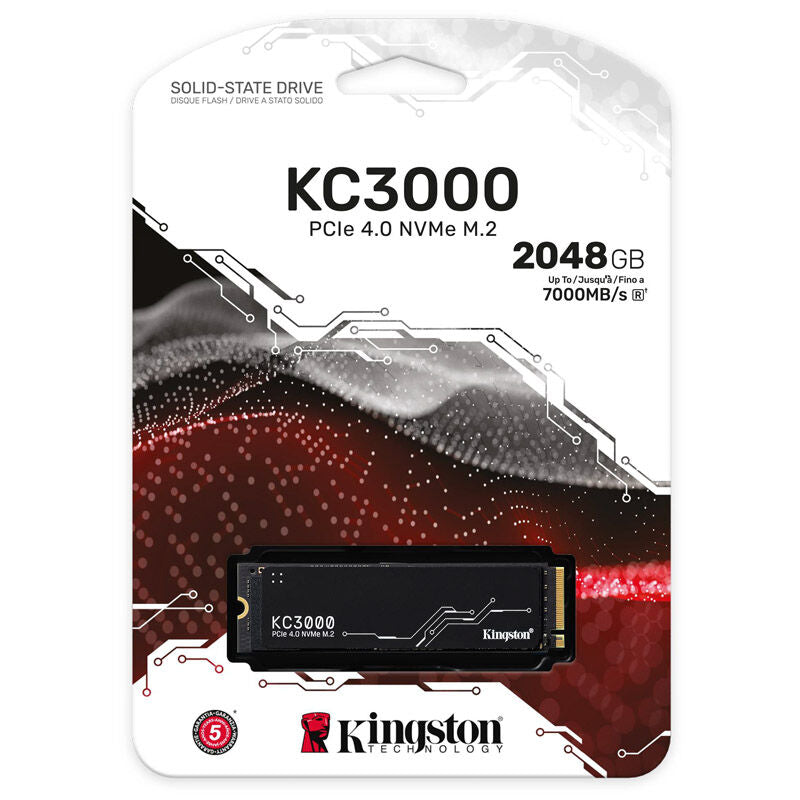 Kingston KC3000 NVMe SSD 2 TB PCIe 4.0 M.2 2280 nærbilde