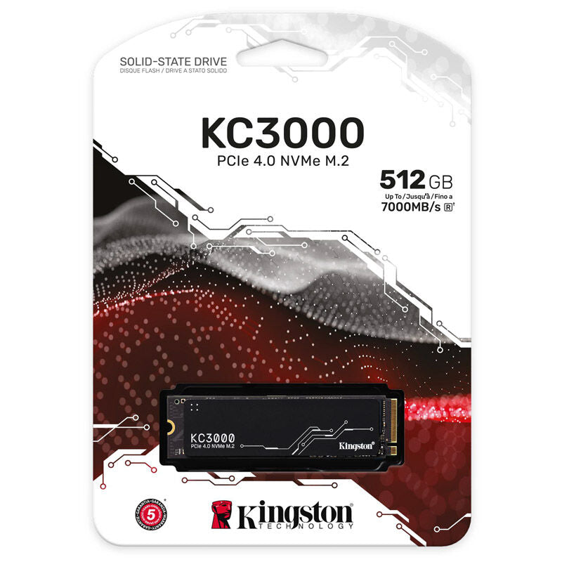 Detaljbilde av Kingston KC3000 NVMe SSD PCIe 4.0 M.2 2280 512 GB