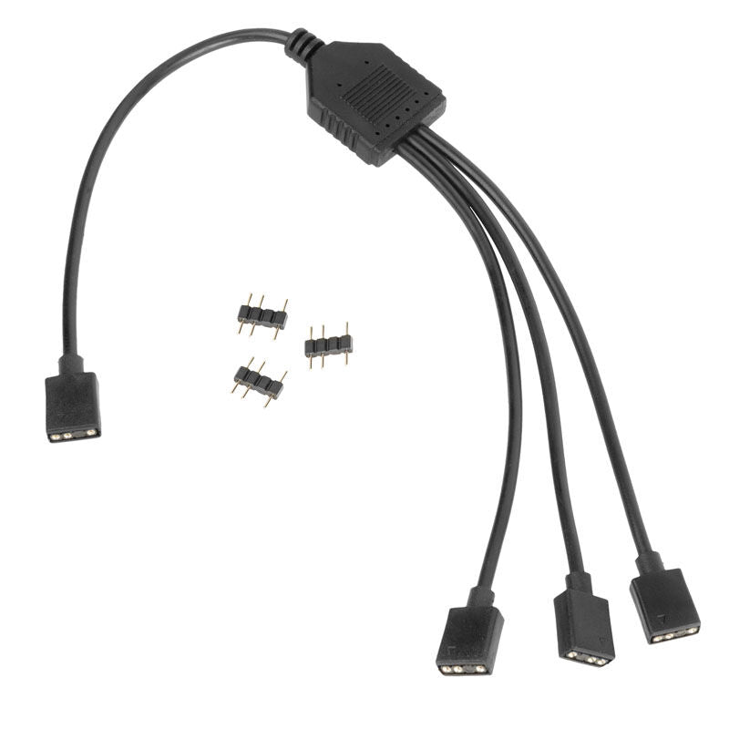 Kolink ARGB 1-3 splitterkabel 3-pin 5V 30 cm svart bakside