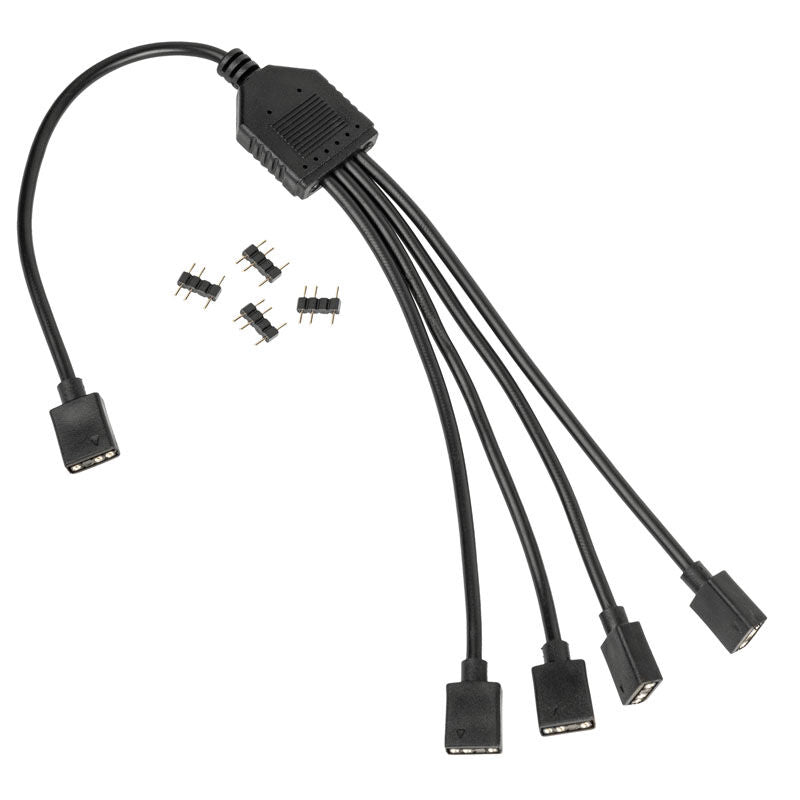 Kolink ARGB 1-4 splitterkabel 3-pin 5V 30 cm svart detalj