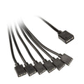 Kolink ARGB 1-6 splitterkabel 3-pin 5V 30 cm svart forfra