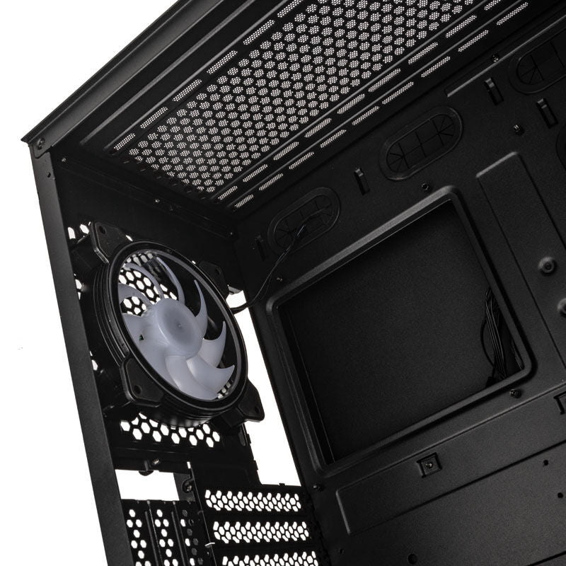 Kolink Citadel Mesh ATX ARGB kabinett sammenkoblet med gaming-PC