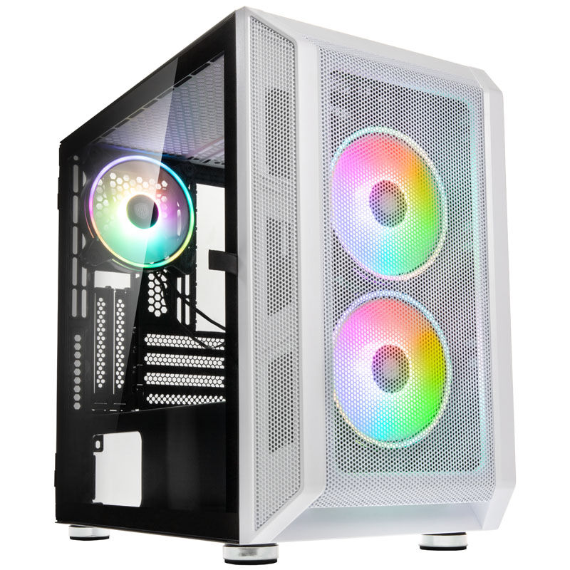 Kolink Citadel Mesh RGB kabinett Micro-ATX hvit forfra