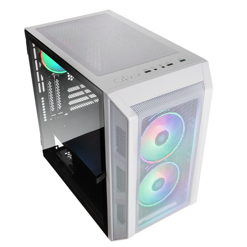 Kolink Citadel Mesh RGB kabinett Micro-ATX hvit bakside
