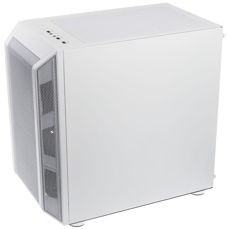 Detalj av RGB-belysning i Kolink Citadel Mesh RGB kabinett Micro-ATX hvit