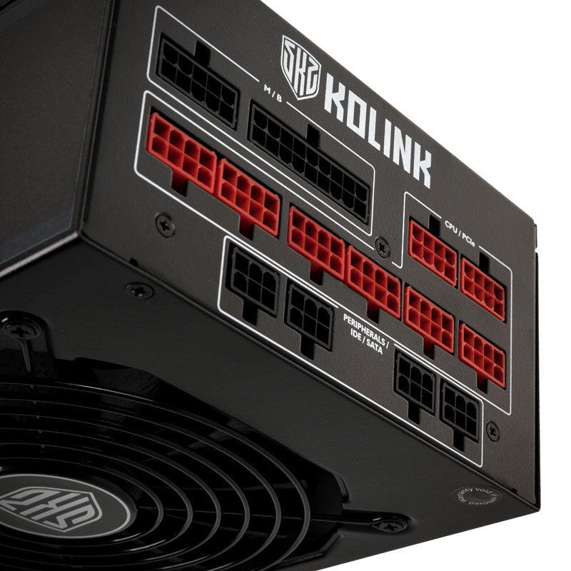 Kolink Continuum strømforsyning 1200 W 80 PLUS Platinum nærbilde av vifte