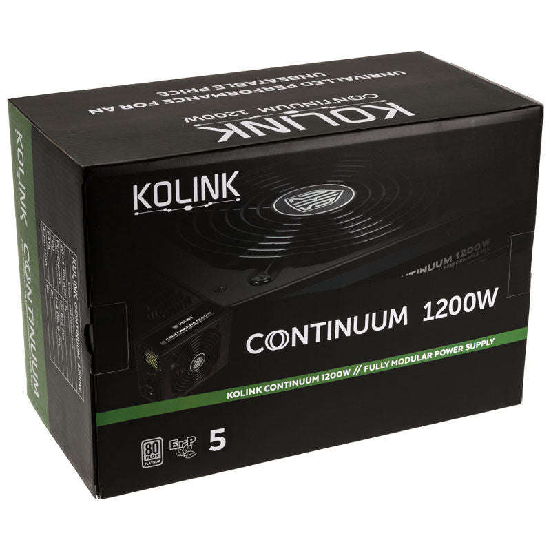 Kolink Continuum strømforsyning 1200 W 80 PLUS Platinum produktpakke