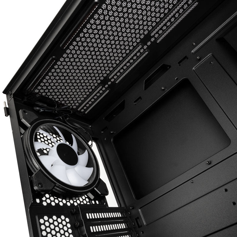 USB-porter på Kolink Observatory Y AMD SE ARGB kabinett midtårn svart