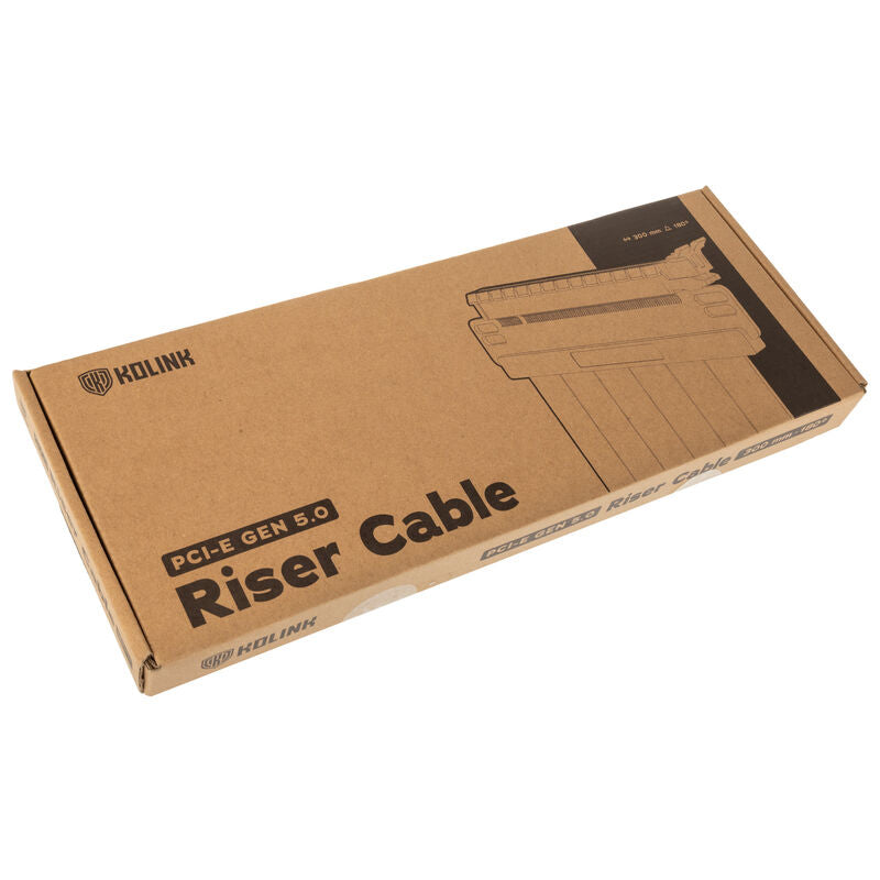 Kolink PCIe 5.0 riserkabel 180 grader x16 svart nærbilde av kabel