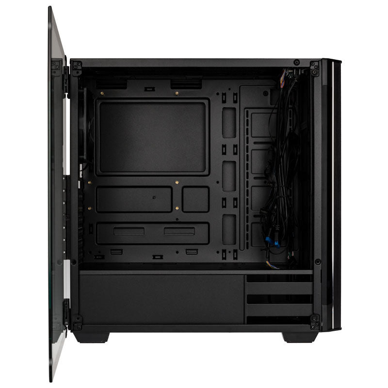 Kolink Refine RGB kabinett midtårn herdet glass svart frontpanel i aluminium
