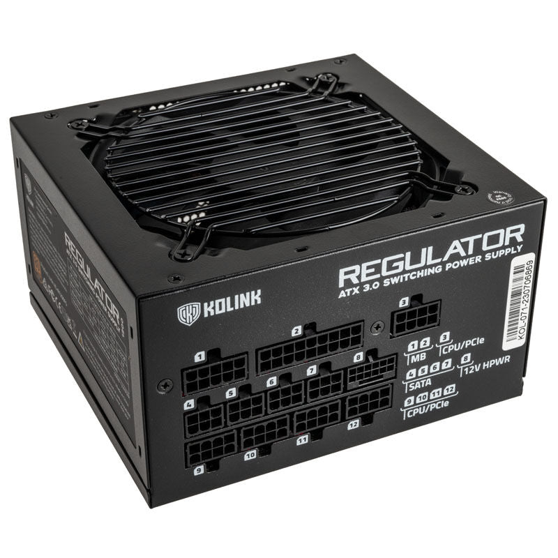 Kolink Regulator strømforsyning 1000 W nærbilde av vifte