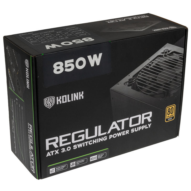 Kolink Regulator strømforsyning 850 W ATX 3.0 med synlige kontakter