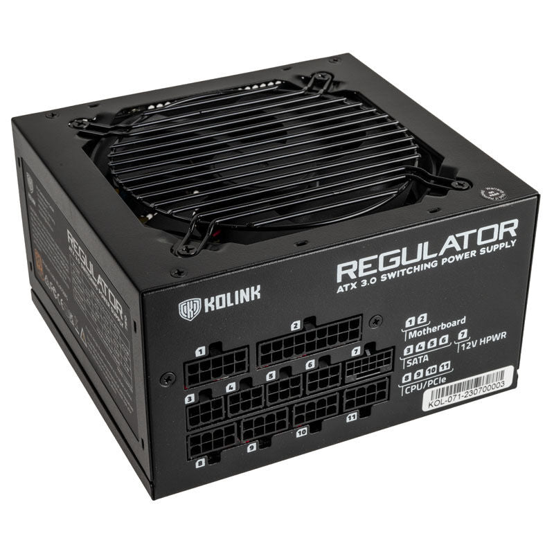 Detalj av Kolink Regulator strømforsyning 850 W ATX 3.0 vifte
