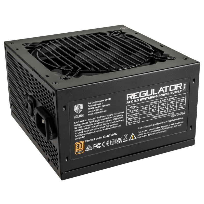 Kolink Regulator strømforsyning 750 W ATX 3.0 80 PLUS Gold forfra