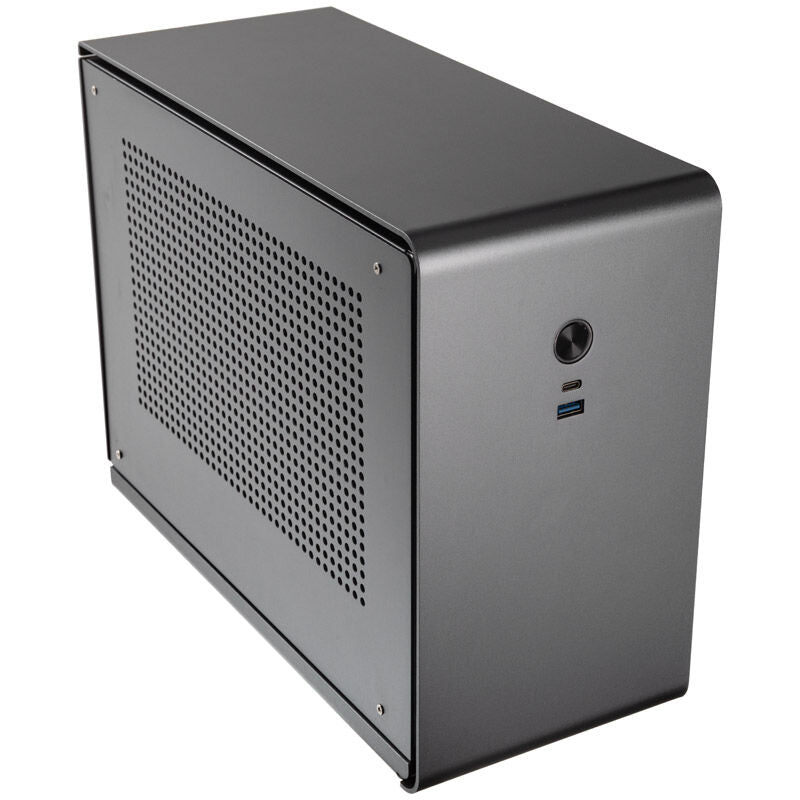 Kolink Rocket v2 aluminium Mini-ITX kabinett titangrå bakside