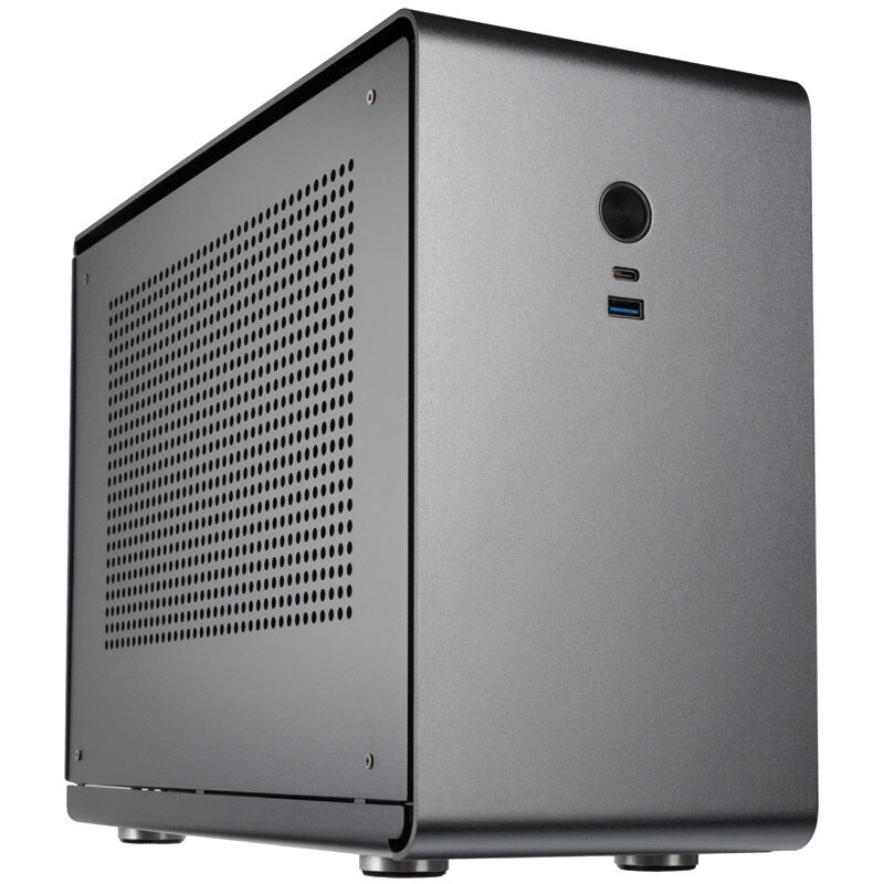 Kolink Rocket v2 aluminium Mini-ITX kabinett titangrå forfra