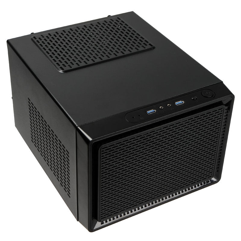 Kolink Satellite Mini-ITX kubekabinett Micro-ATX svart detalj av I/O-panel