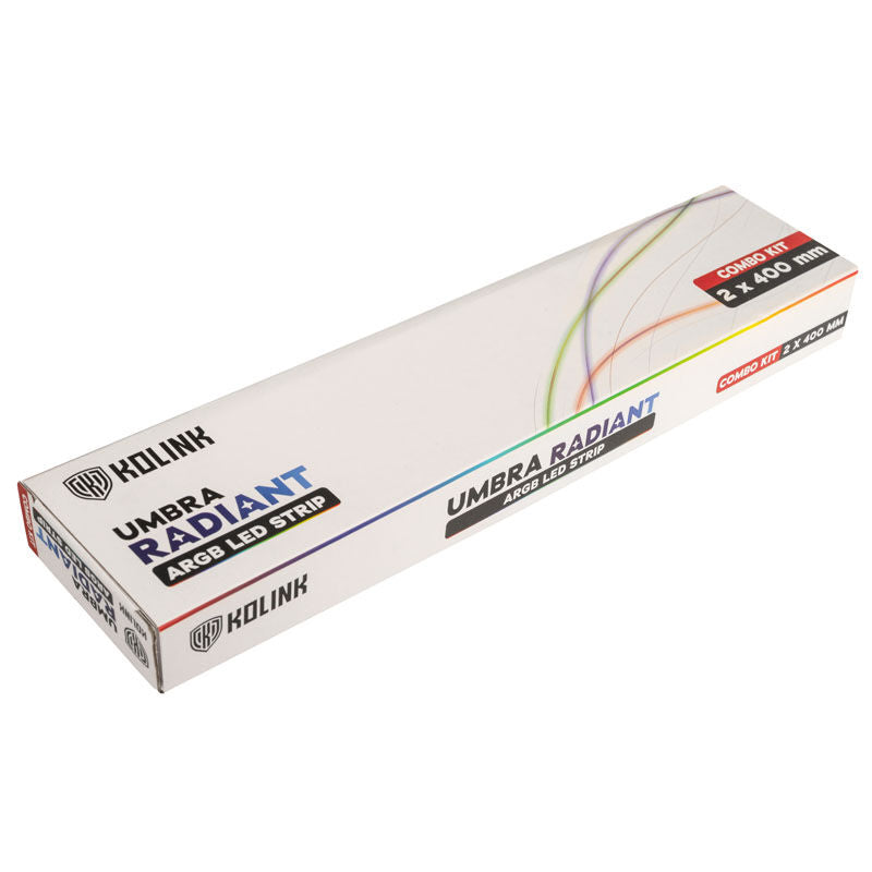 Kolink Umbra Radiant ARGB LED-stripe 2x 400 mm med tilkoblinger
