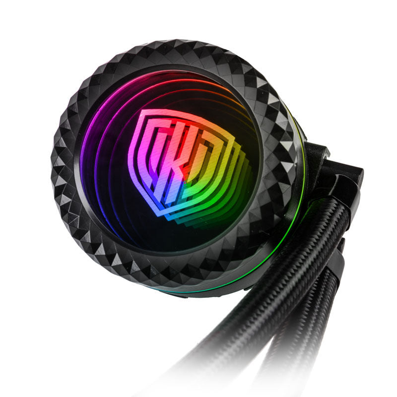 Kolink Umbra Void 360 AIO ARGB montert i PC-kabinett