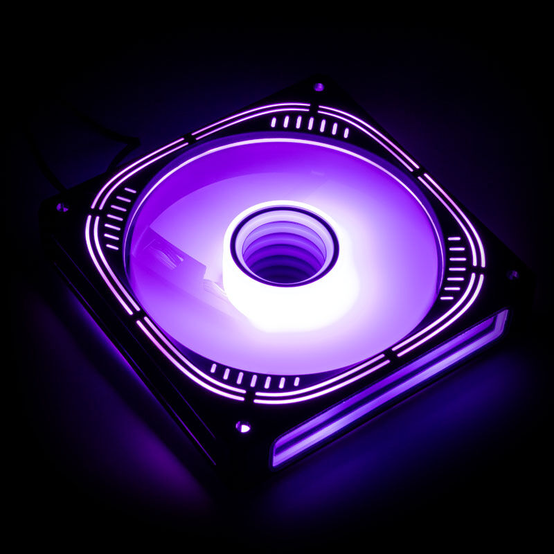 Kolink Umbra Void Pro ARGB PWM vifte 120 mm svart nærbilde av ARGB-lys