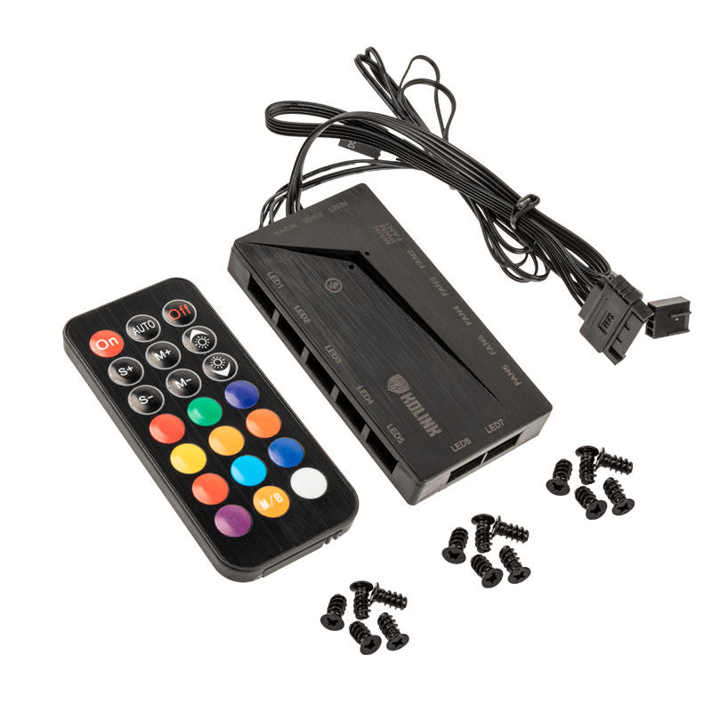 Kolink Umbra X 120 mm ARGB PWM vifte trippelpakke svart PWM-kontakt