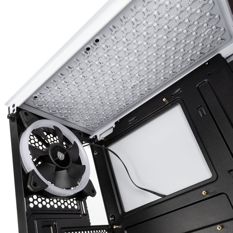 Kolink VOID RGB kabinett midtårn ATX herdet glass hvit lukket kabinett