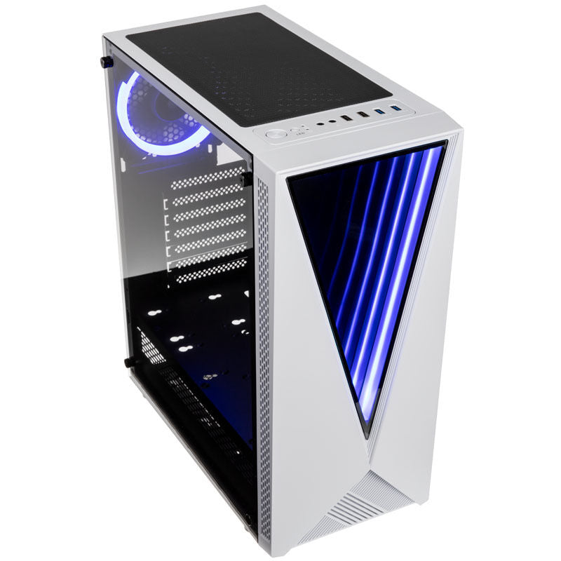 Kolink VOID RGB kabinett midtårn ATX herdet glass hvit bakside